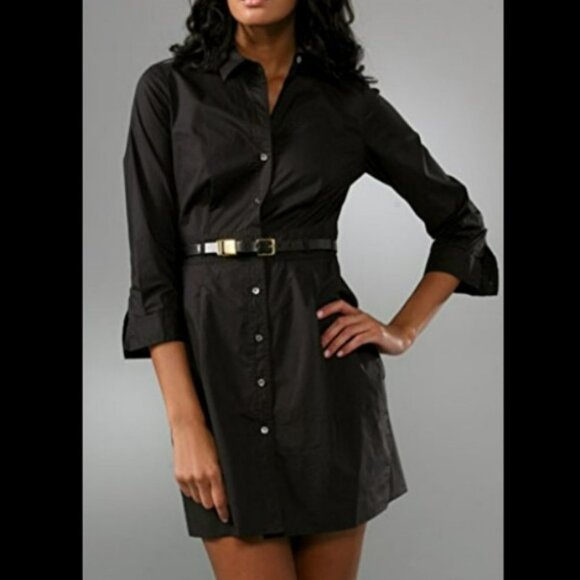 Theory Savita Gray Button-Down Shirt Dress Size 6 - Picture 1 of 13